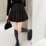 チェック柄ハイウエストプリーツミニスカート スカパン | privatebeach | 詳細画像9