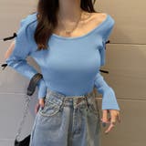 袖リボン付きリブ編みニットトップス | privatebeach | 詳細画像16 