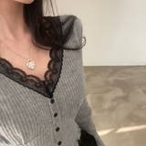 レースドッキングメロウニットVネックトップス | privatebeach | 詳細画像12