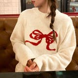 リボン柄ニットトップス | privatebeach | 詳細画像1