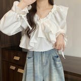 フリルクロップド丈ブラウス | privatebeach | 詳細画像5