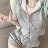 2点セットルームウェア クロップド丈パーカー＆ショートパンツ | privatebeach | 詳細画像5 