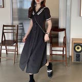 BIG衿配色ロングシャツワンピース | privatebeach | 詳細画像1
