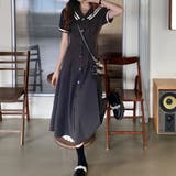 BIG衿配色ロングシャツワンピース | privatebeach | 詳細画像2