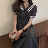 BIG衿配色ロングシャツワンピース | privatebeach | 詳細画像3