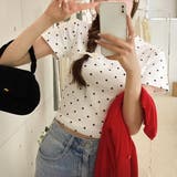 ドット柄クロップド丈Tシャツ | privatebeach | 詳細画像1
