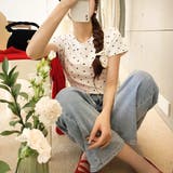 ドット柄クロップド丈Tシャツ | privatebeach | 詳細画像2