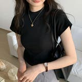 ブラック | ベーシックコットンストレッチTシャツ | privatebeach