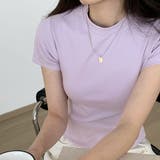 パープル | ベーシックコットンストレッチTシャツ | privatebeach