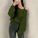 アシンメトリーオフショルダーニットトップス | privatebeach | 詳細画像17