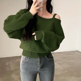 アシンメトリーオフショルダーニットトップス | privatebeach | 詳細画像18