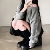 アシンメトリーオフショルダーニットトップス | privatebeach | 詳細画像9