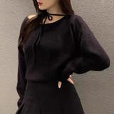 リボンレースアップオフショルダーニットトップス | privatebeach | 詳細画像11