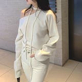 リボンレースアップオフショルダーニットトップス | privatebeach | 詳細画像5