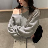 リボンレースアップオフショルダーニットトップス | privatebeach | 詳細画像7