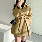 ベージュ | フェイクウールショート丈トレンチコート | privatebeach