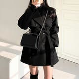 ブラック | フェイクウールショート丈トレンチコート | privatebeach