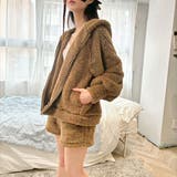 2点セットルームウェア BIGシルエットボアパーカー＆ショートパンツ | privatebeach | 詳細画像25 