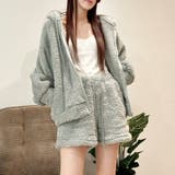 ライトグレー | 2点セットルームウェア BIGシルエットボアパーカー＆ショートパンツ | privatebeach