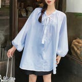 リボンタイボリュームスリーブチュニック丈ブラウス | privatebeach | 詳細画像13