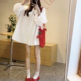 リボンタイボリュームスリーブチュニック丈ブラウス | privatebeach | 詳細画像3