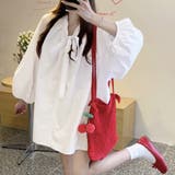 リボンタイボリュームスリーブチュニック丈ブラウス | privatebeach | 詳細画像7