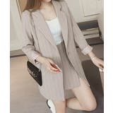 2点セットアップ ストライプ柄テーラードジャケット＆スカパン | privatebeach | 詳細画像11 