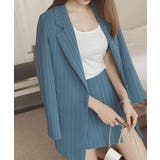 2点セットアップ ストライプ柄テーラードジャケット＆スカパン | privatebeach | 詳細画像2 