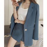 2点セットアップ ストライプ柄テーラードジャケット＆スカパン | privatebeach | 詳細画像3 