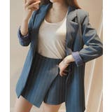 2点セットアップ ストライプ柄テーラードジャケット＆スカパン | privatebeach | 詳細画像6 