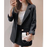 2点セットアップ ストライプ柄テーラードジャケット＆スカパン | privatebeach | 詳細画像7 