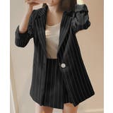 2点セットアップ ストライプ柄テーラードジャケット＆スカパン | privatebeach | 詳細画像8 