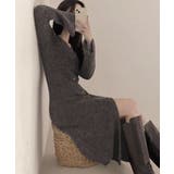 ダークグレー | Vネックニットロングワンピース | privatebeach