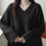 ワイドスリーブVネックルーズニットトップス | privatebeach | 詳細画像16 