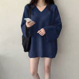 ワイドスリーブVネックルーズニットトップス | privatebeach | 詳細画像24 