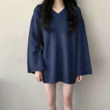 ワイドスリーブVネックルーズニットトップス | privatebeach | 詳細画像25 