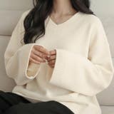 ワイドスリーブVネックルーズニットトップス | privatebeach | 詳細画像6 