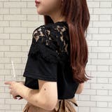 モチーフレース使いクルーネックTシャツ | privatebeach | 詳細画像11