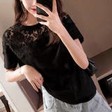 モチーフレース使いクルーネックTシャツ | privatebeach | 詳細画像6
