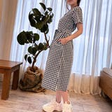 共布ベルト付きギンガムチェック柄キーネックワンピース | privatebeach | 詳細画像6