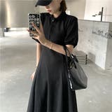ポロ衿フレアワンピース