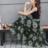 ブラック | 花柄シフォンスカート | privatebeach