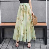 ライトグリーン | 花柄シフォンスカート | privatebeach