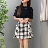 オフホワイト | バイヤスチェック柄ミニスカート | privatebeach