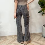 サイドリボンカットアウトハイウェストスリットデニムフレアパンツ | privatebeach | 詳細画像14 