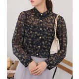 小花柄 裾シャーリング クロップド丈 長袖ブラウス | Pumpkin  Port | 詳細画像14 