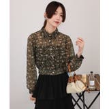 小花柄 裾シャーリング クロップド丈 長袖ブラウス | Pumpkin  Port | 詳細画像22 