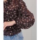 小花柄 裾シャーリング クロップド丈 長袖ブラウス | Pumpkin  Port | 詳細画像31 