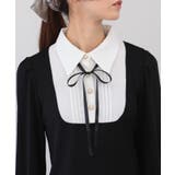 サテンリボンブラウス+リブカットソードッキング 長袖トップス | Pumpkin  Port | 詳細画像26 