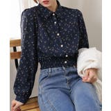 ドット&花柄 裾シャーリング 長袖 ブラウス | Pumpkin Port | 詳細画像16